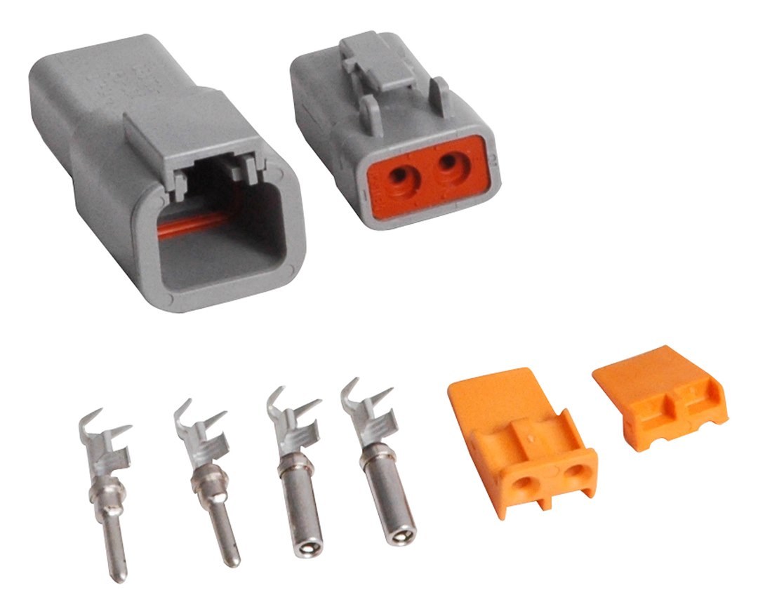 MSD Ignition Wiring Harness Connector, 2 Pin Deutsch Connector for 12-14 Gauge Wire, With Connector Pins and Seals – 8184