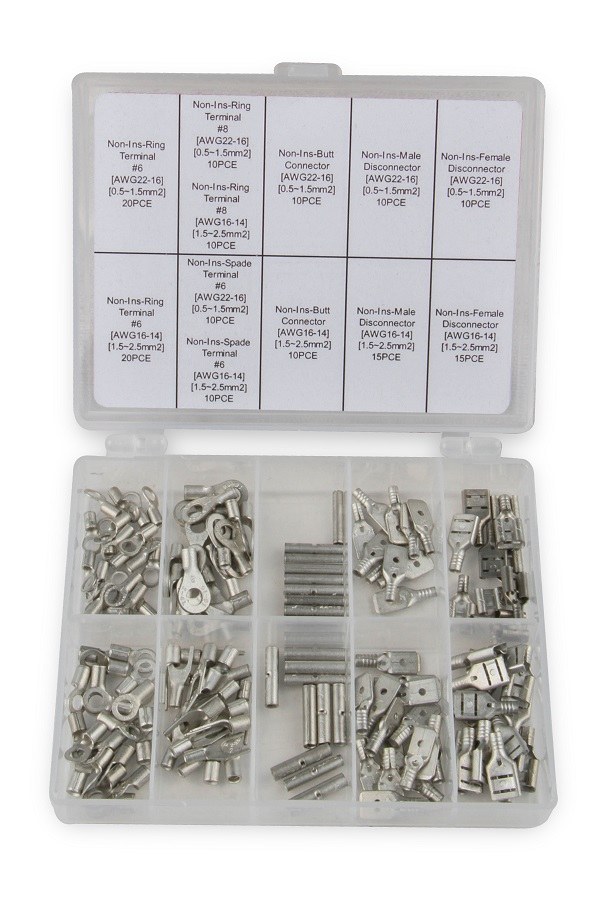 MSD Ignition Wiring Harness Connector, 150 Piece Non-Insulated Connector, 14-22 Gauge Wire – 8196MSD