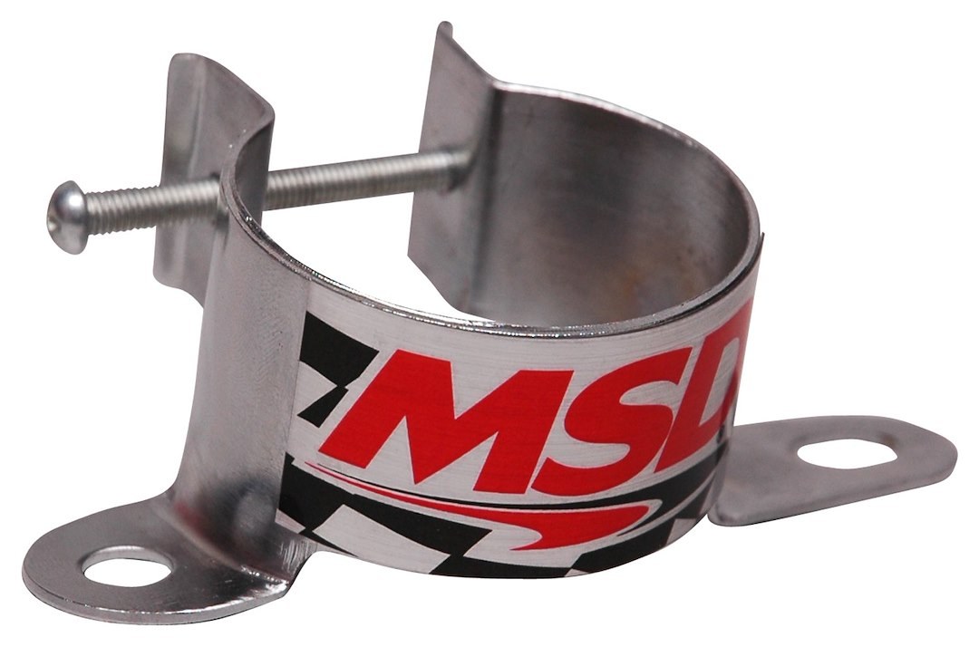 MSD Ignition Ignition Coil Mounting Bracket, Blaster ™, For Use with GM Vertical Style Coils, Natural, Silver, With Msd Ignition Logo – 82131