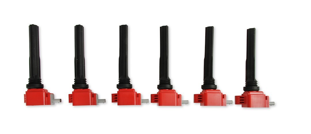MSD Ignition Ignition Coil, Coil-On-Plug, 46,000 Maximum Voltage, Red, Set of 6 – 82706