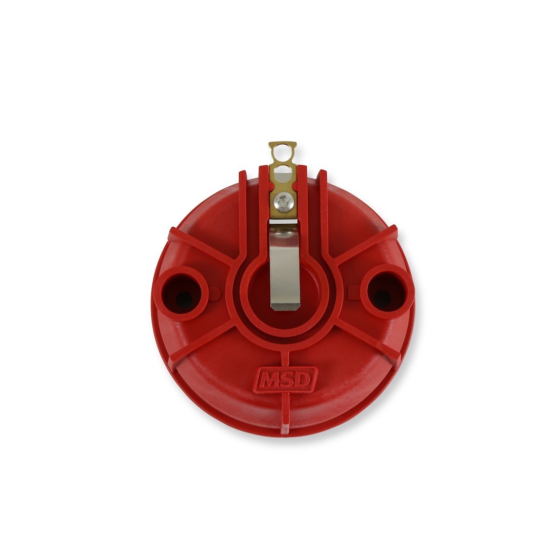 MSD Ignition Distributor Cap and Rotor Kit, Large Ford Style, With Wire Retainer, Clip Down, Hei Style Posts, Red – 84085