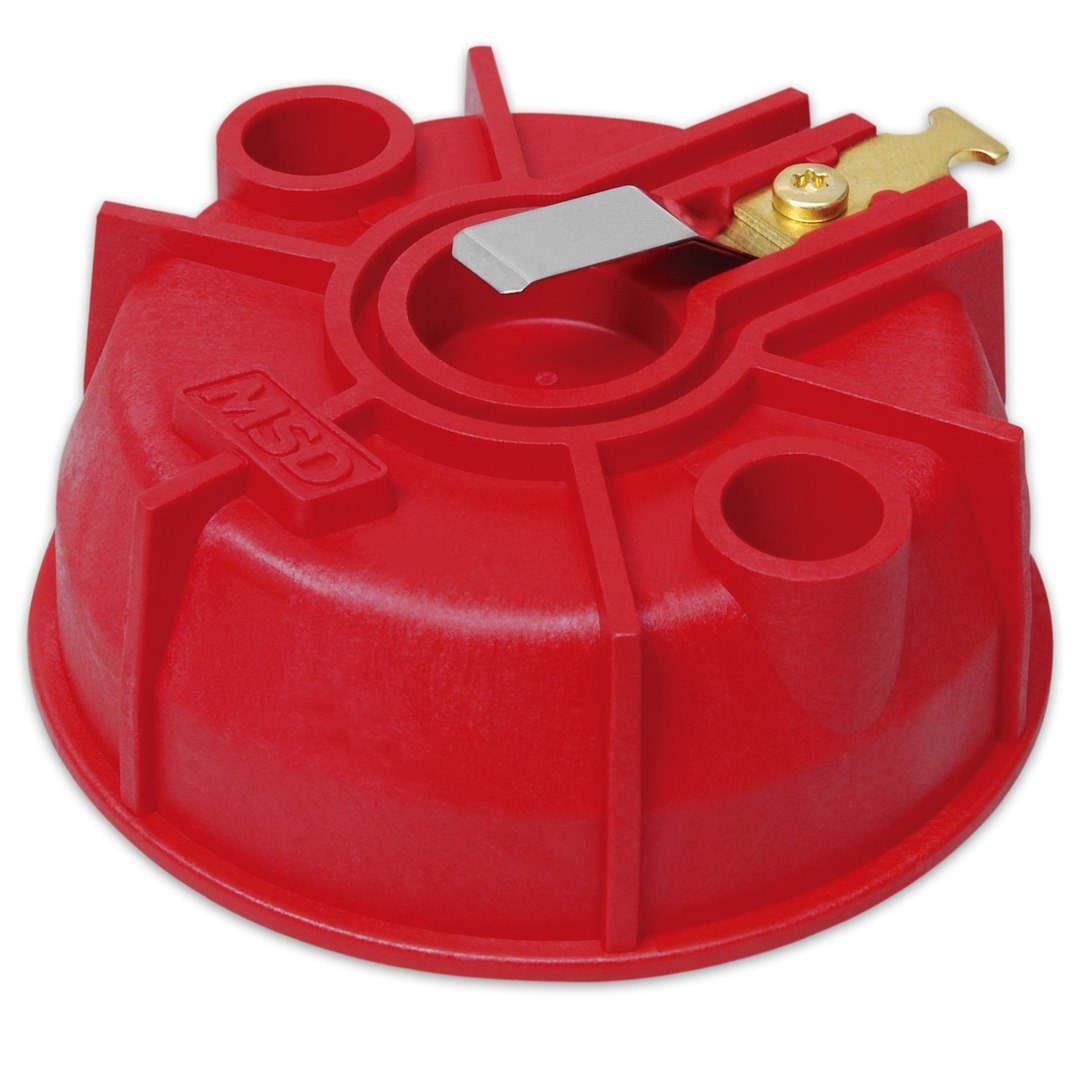 MSD Ignition Distributor Rotor, For Use with Msd Cap-A-Dapt, Non Adjustable, Red – 8423
