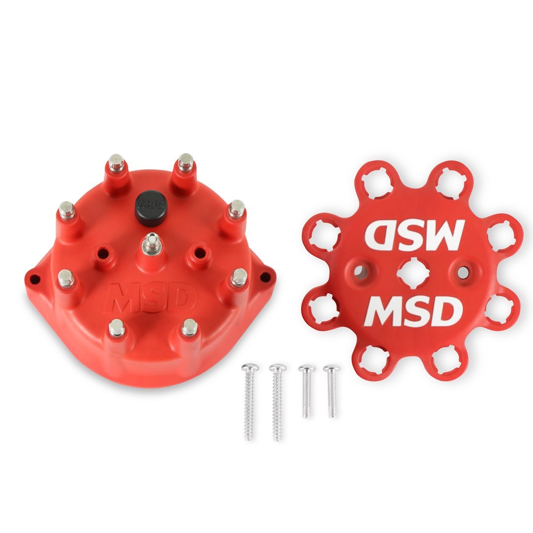 MSD Ignition Distributor Cap, For Use with Most Msd Distributors the Use a Small Diameter Cap, With Wire Retainer, Bolt Down, Hei Style Posts – 8431