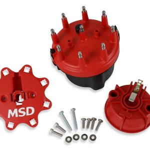 MSD Ignition Distributor Cap and Rotor Kit, Cap-A-Dapt, For Use with Most Msd Distributors, Non Adjustable Rotor, Ford Style Cap – 8445