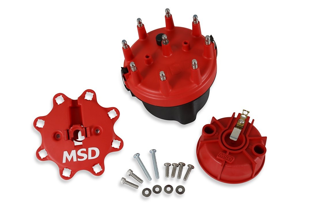 MSD Ignition Distributor Cap and Rotor Kit, Cap-A-Dapt, For Use with Most Msd Distributors, Non Adjustable Rotor, Ford Style Cap – 8445