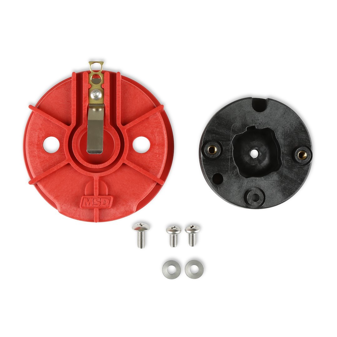 MSD Ignition Distributor Rotor, For Use with Msd Low Profile Distributors, Non Adjustable, Red – 8457