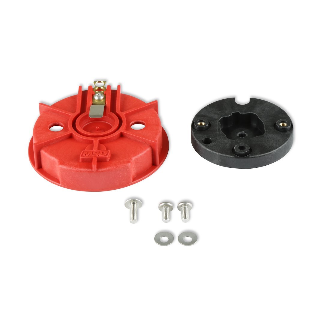 MSD Ignition Distributor Rotor, For Use with Msd Low Profile Distributors, Non Adjustable, Red – 8457