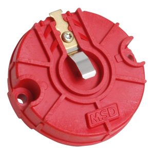 MSD Ignition Distributor Rotor, For Use with Msd Crab Cap Distributors, Non Adjustable, Red – 84673