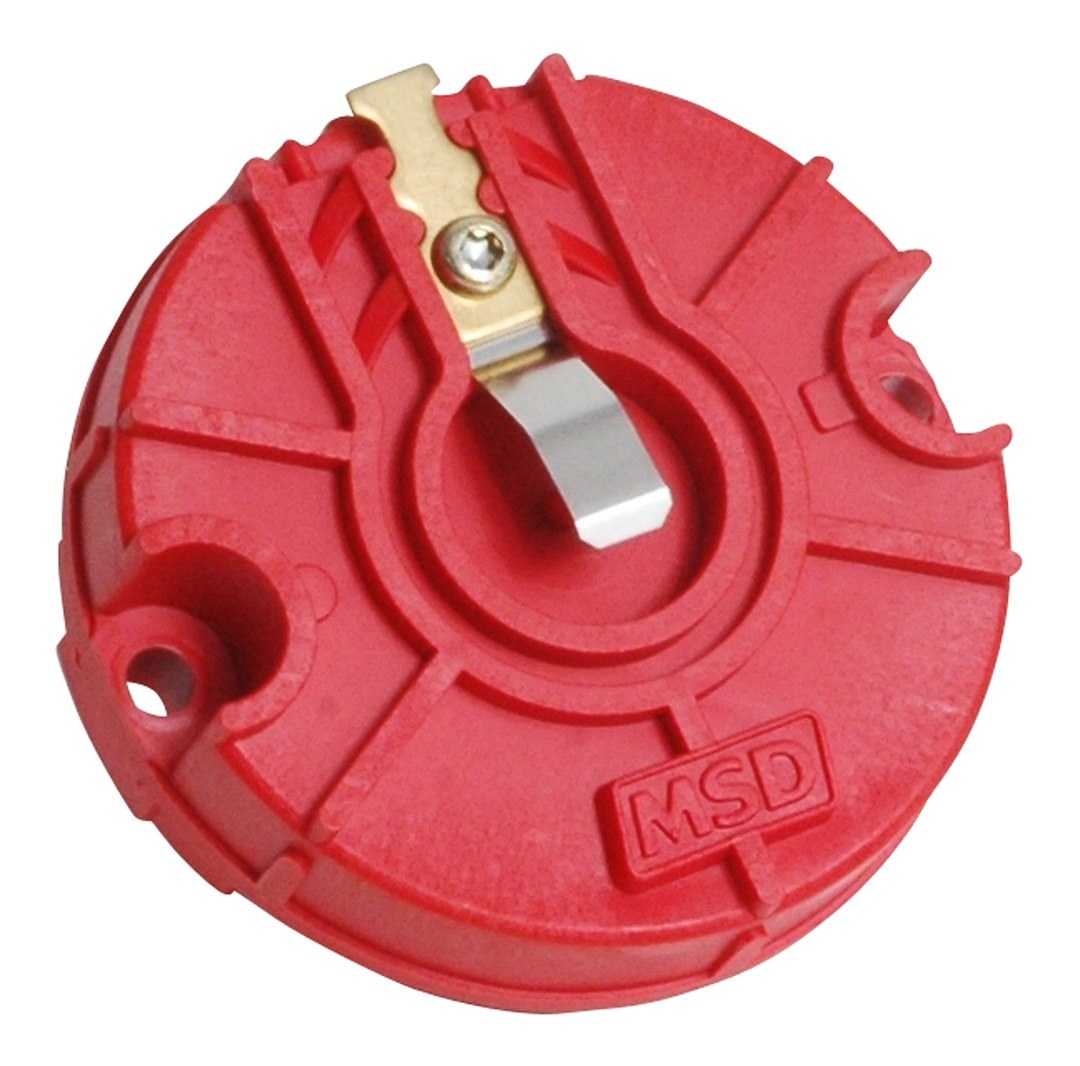 MSD Ignition Distributor Rotor, For Use with Msd Crab Cap Distributors, Non Adjustable, Red – 84673