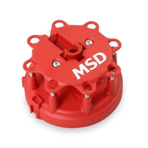 MSD Ignition Distributor Cap and Rotor Kit, For Use with Ford V8 Tfi Distributors, With Wire Retainer, Clip Down, Hei Style Posts, Red – 8482
