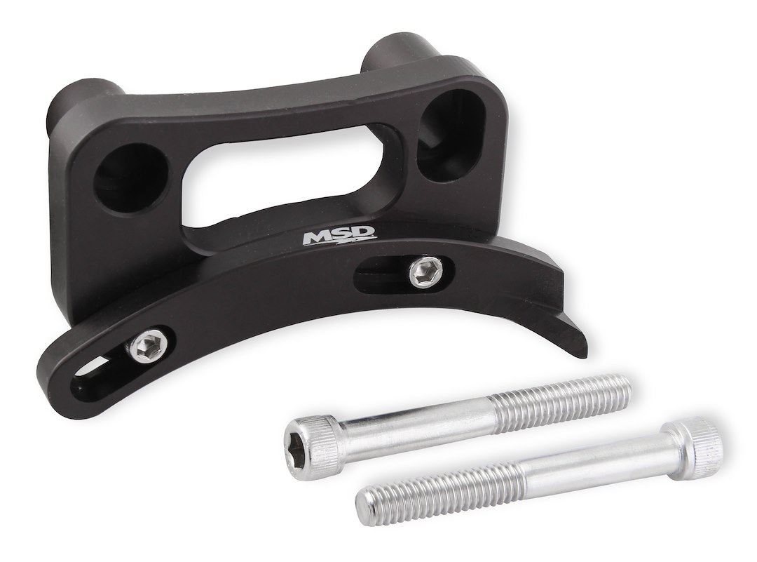 MSD Ignition Timing Tab, For Use with Small Block Ford 11 O’clock Tdc, Non Adjustable, Black Anodized, Aluminum, With Bolts – 89889