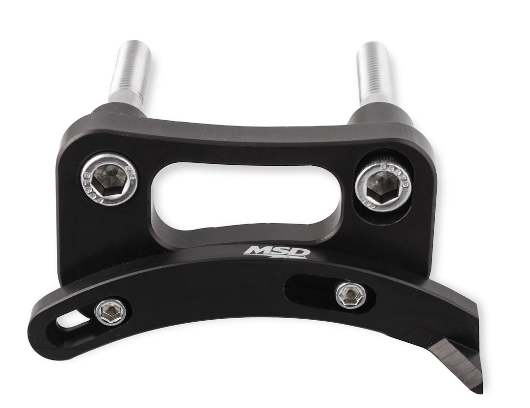 MSD Ignition Timing Tab, For Use with Small Block Ford 11 O’clock Tdc, Non Adjustable, Black Anodized, Aluminum, With Bolts – 89889