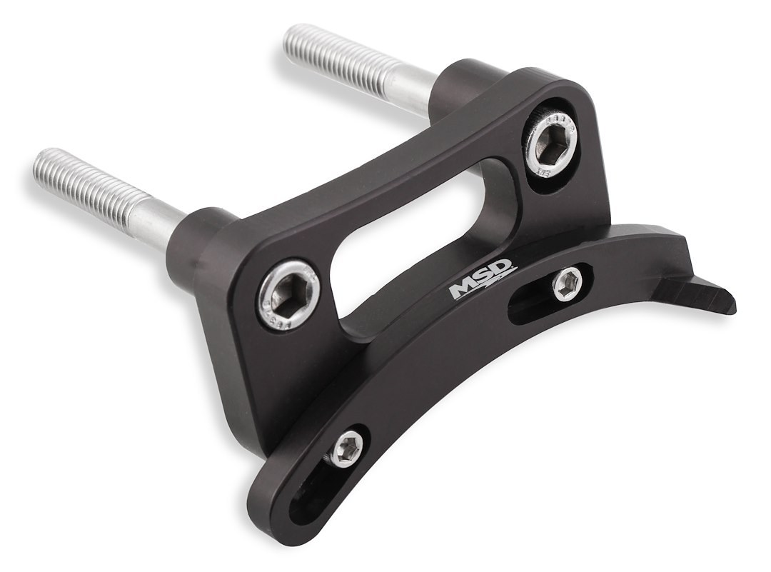 MSD Ignition Timing Tab, For Use with Small Block Ford 11 O’clock Tdc, Non Adjustable, Black Anodized, Aluminum, With Bolts – 89889