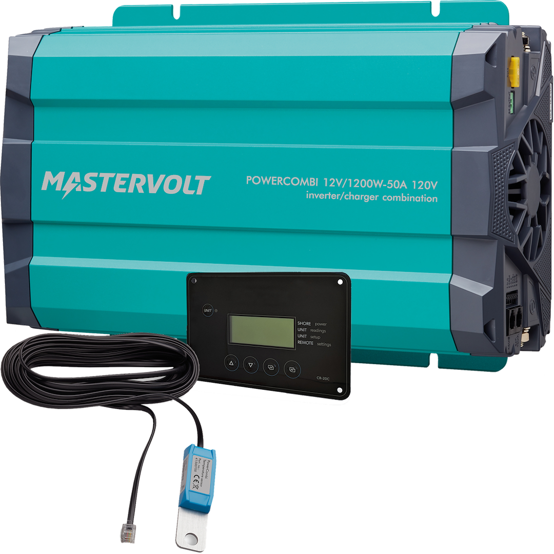 Mastervolt Power Inverter, Powercombi, Pure Sine Wave, Inverts 12 Volt DC to 120 Volt AC, 1200 Continuous Watts/ 2400 Surge Watts – 36211201