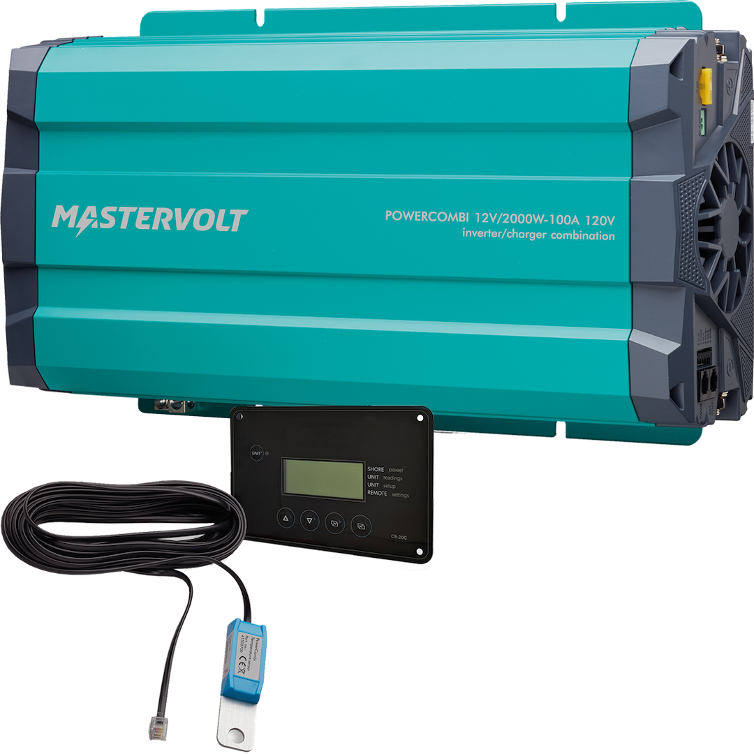 Mastervolt Power Inverter, Powercombi, Pure Sine Wave, Inverts 12 Volt DC to 120 Volt AC, 2000 Continuous Watts/ 4000 Surge Watts – 36212001