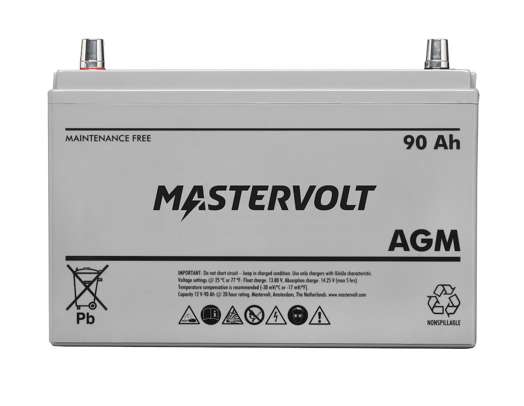 Mastervolt Battery, AGM Series, Group 31, AGM Absorbed Glass Mat, 12 Volt, 570 Cold Cranking Amps, Top Terminal, 13 Inch Length – 62000900