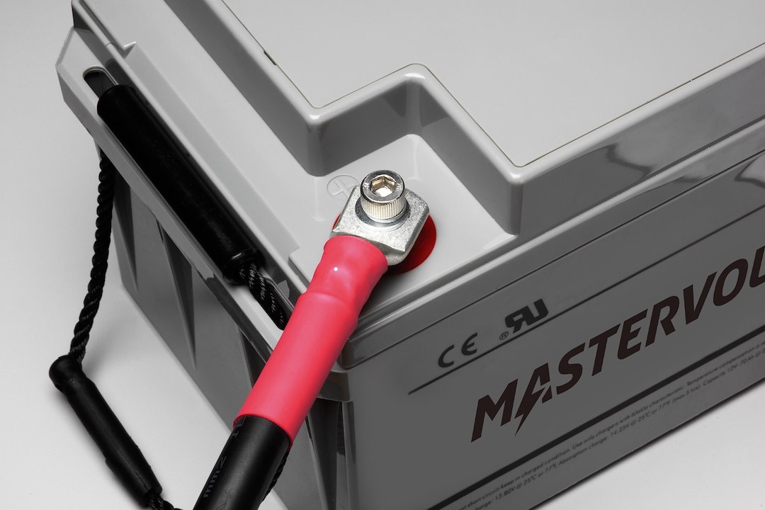 Mastervolt Battery, AGM Series, Group 31, AGM Absorbed Glass Mat, 12 Volt, 570 Cold Cranking Amps, Top Terminal, 13 Inch Length – 62000900
