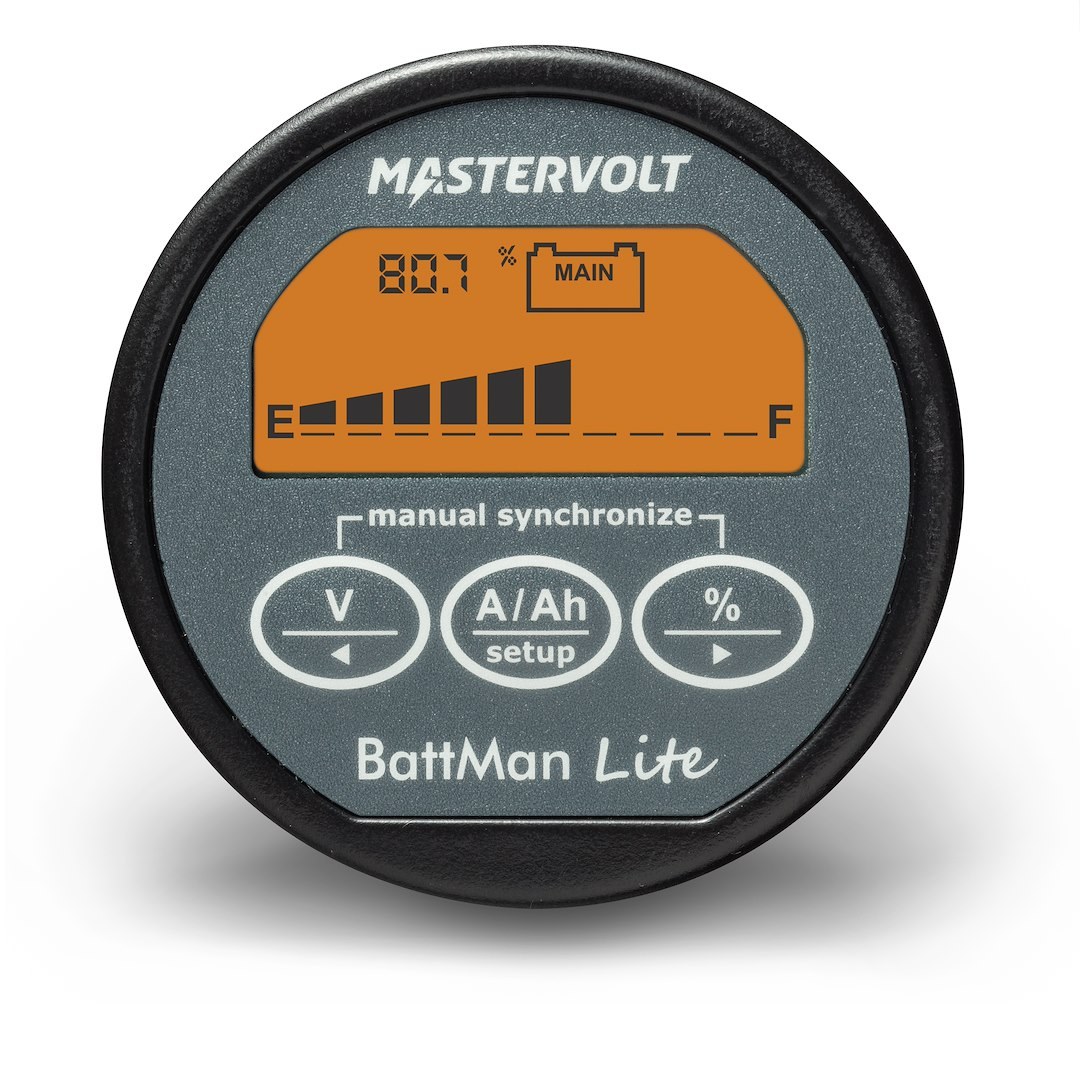 Mastervolt Battery Monitor, Battman Lite, Monitors Voltage/ State of Charge/ Amp Hours, 12/24 Volt DC Power Supply – 70405060