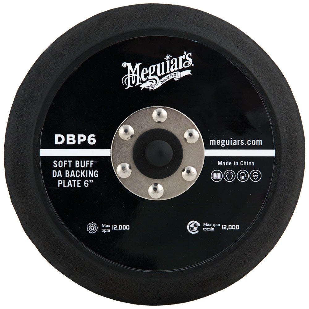 Meguiars Wax Polisher Backing Plate, Soft Buff ™, Use with Da Polishers Having 5/16 Inch – 24 Diameter Shaft, 6 Inch Diameter – DBP6