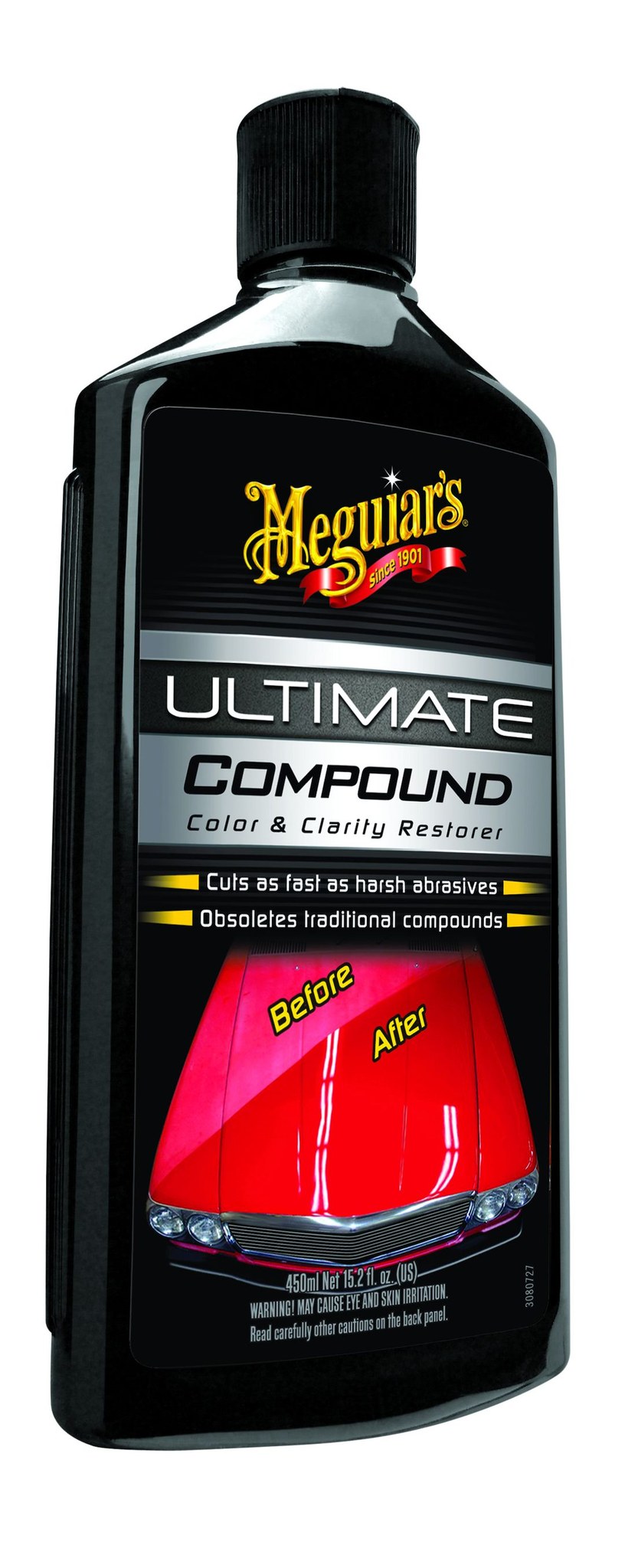 Meguiars Wax Polishing Compound, Classic Series, Use to Refine and Fill Swirl Marks, Liquid, White, 15.2 Ounce, Single – G17216