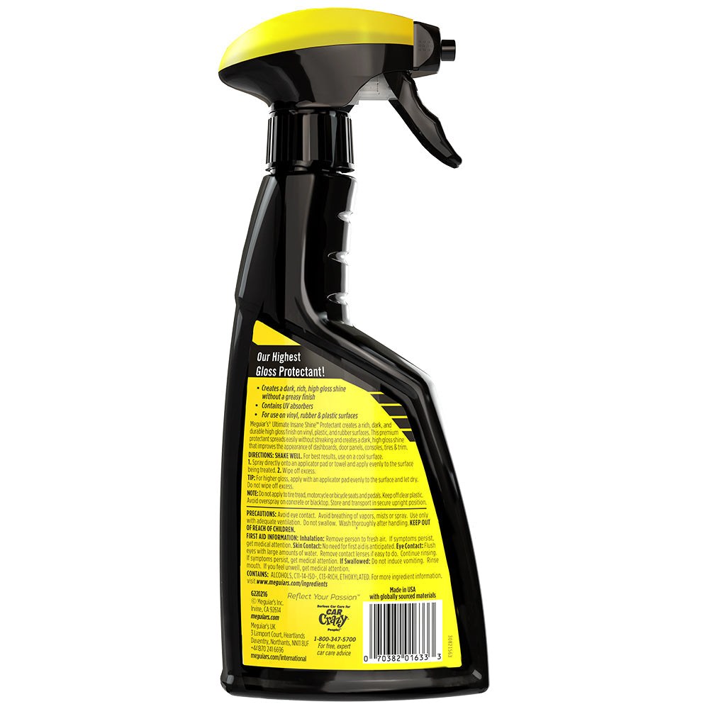 Meguiars Wax Vinyl Protectant, Ultimate, 16 Ounce Spray Bottle, Single, Use to Clean/ Shine and Protect Vinyl/ Rubber Surfaces – G220216