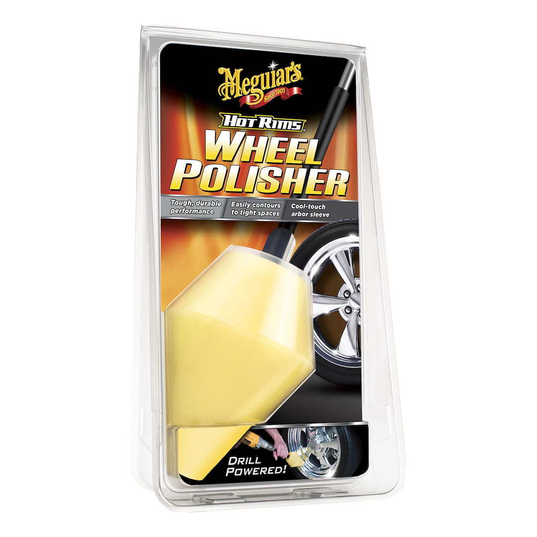 Meguiars Wax Polishing Pad, Hot Rims ®, Use to Polish All Wheel Faces, Foam, Use with Drill – G4400