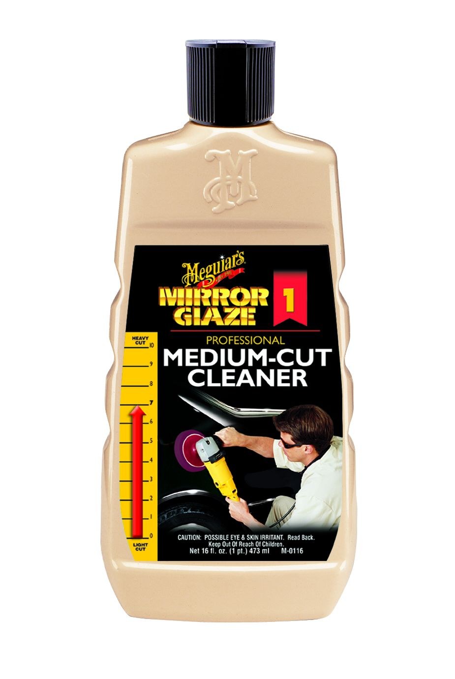 Meguiars Wax Polishing Compound, Mirror Glaze, Removes Light Swirls and Adds Gloss Clarity, Medium Cut, Liquid, 16 Ounce, Single – M0116