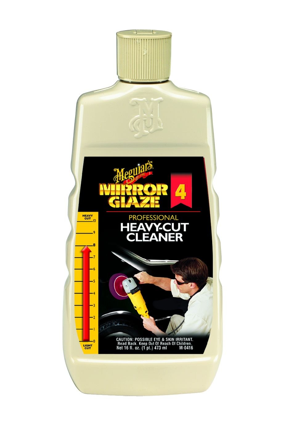 Meguiars Wax Polishing Compound, Mirror Glaze, Removes Light Swirls and Adds Gloss Clarity, Heavy Cut, Liquid, 16 Ounce, Single – M0416