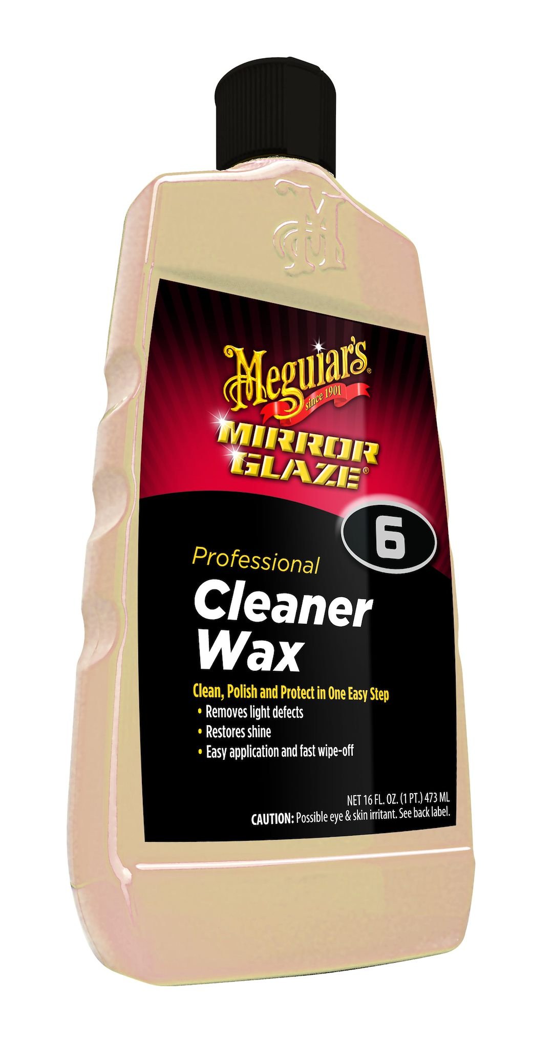 Meguiars Wax Car Wax, Mirror Glaze, Cleaner Wax, Clean/ Polish and Protect, 16 Ounce, Without Applicator – M0616