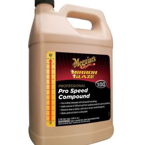 Meguiars Wax Polishing Compound, Mirror Glaze, Removes Deep Scratches/ Acid Rain/ Severe Swirls and Holograms, Pro Speed Compound, Liquid – M10001
