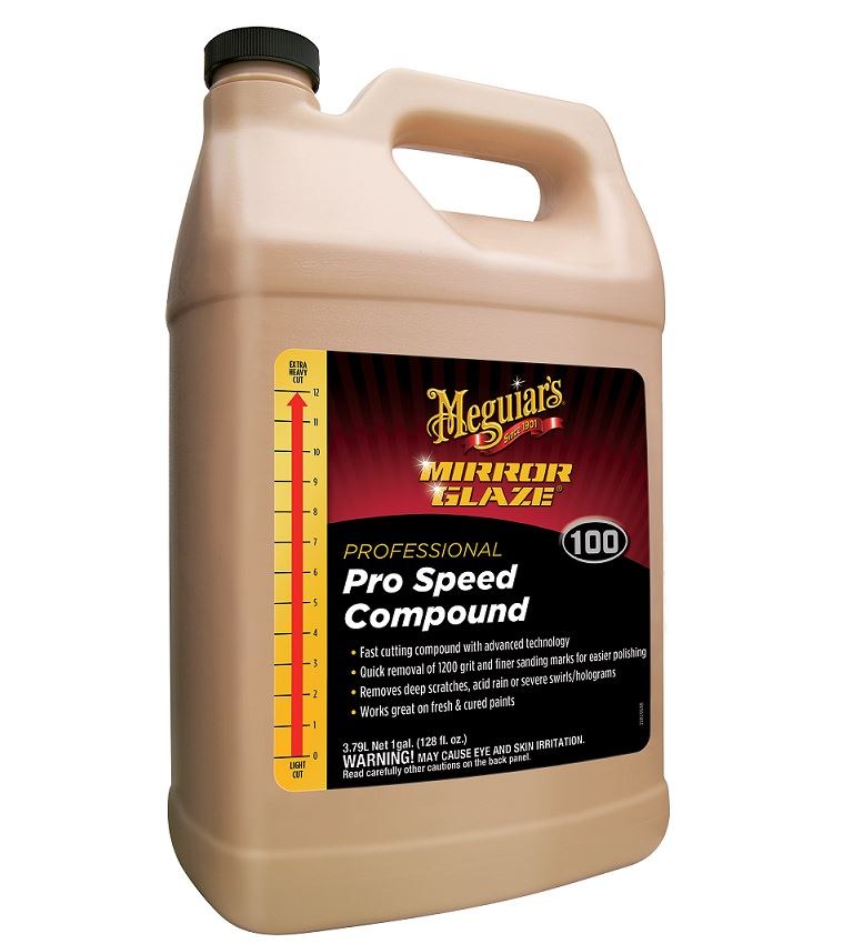 Meguiars Wax Polishing Compound, Mirror Glaze, Removes Deep Scratches/ Acid Rain/ Severe Swirls and Holograms, Pro Speed Compound, Liquid – M10001