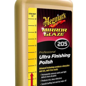 Meguiars Wax Polishing Compound, Mirror Glaze, Removes Light Swirls and Adds Gloss Clarity, Ultra Finishing Compound, Liquid, 32 Ounce – M20532