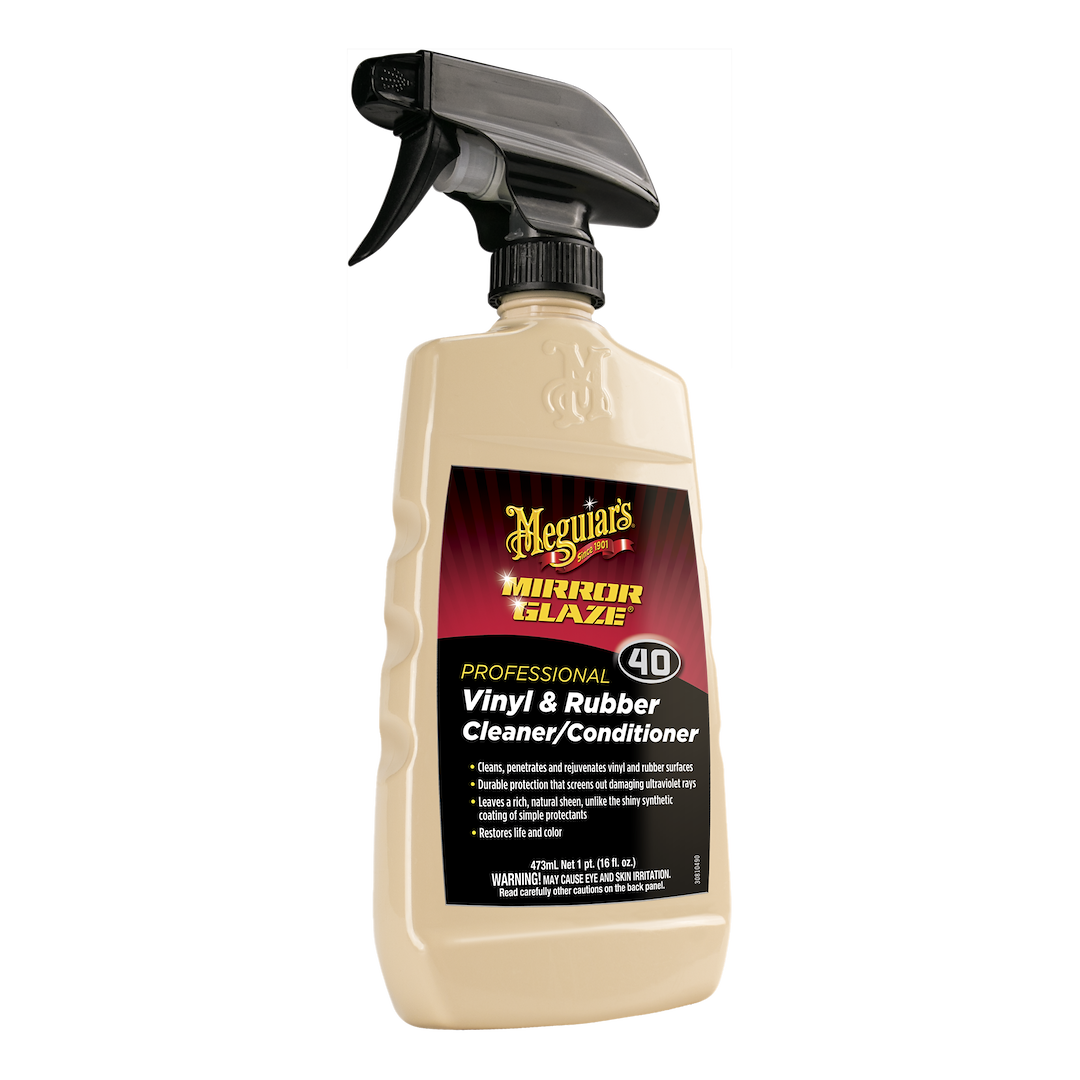 Meguiars Wax Vinyl Protectant, Mirror Glaze ®, 16 Ounce Spray Bottle, Single, Use to Clean and Condition Vinyl/ Rubber Surfaces – M4016