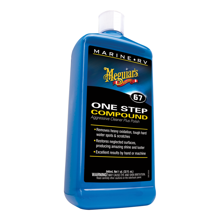 Meguiars Wax Polishing Compound, One Step, Use to Remove Moderate to Heavy Oxidation/ Scratches/ Stains and Tough Water Spots, Liquid – M6732