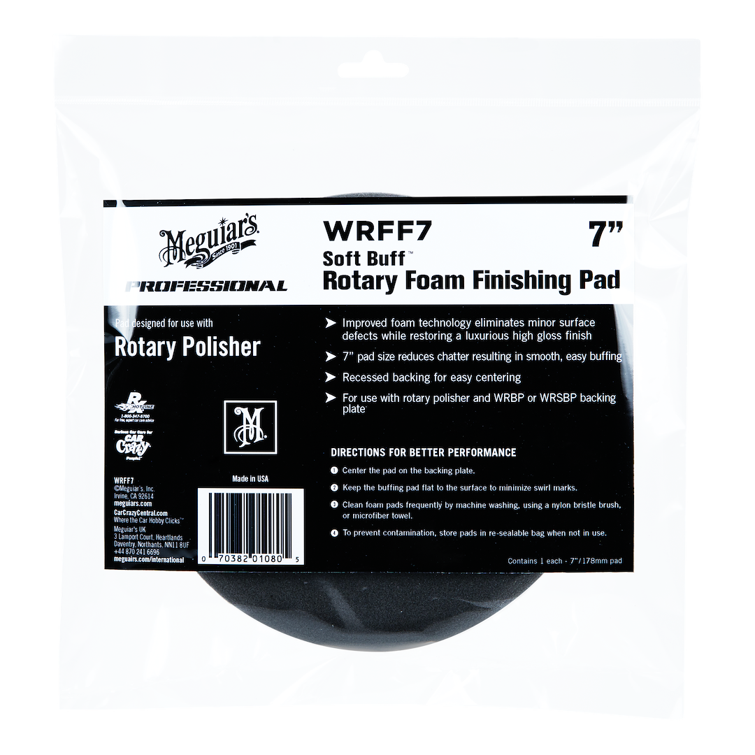Meguiars Wax Polishing Pad, Soft Buff ™, Use to Eliminate Minor Surface Defects While Restoring Luxurious High Gloss Finish, Foam – WRFF7