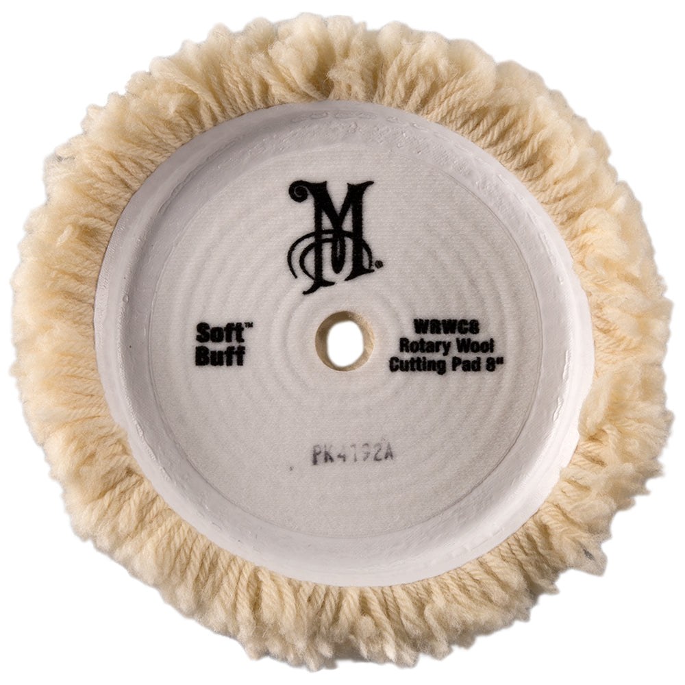 Meguiars Wax Buffing Pad, Soft Buff ™, Used to Remove Sanding Marks and Severe Defects, Natural Wool, 8 Inch Diameter – WRWC8