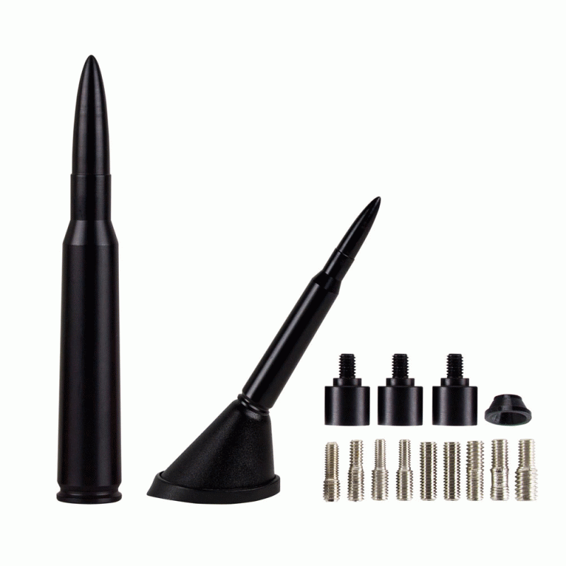 Metra Antenna Mast, Ammotenna, 4-1/4 Inch Length, 0.30 Caliber Replica Design, Flat Black, Aluminum – 30FB