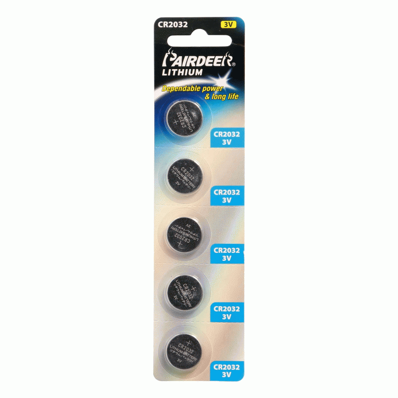 Metra Button Cell Battery, Lithium Battery, 3 Volts, 200 Mah Capacity, 3.2 Millimeter Width, Set of 5 – CR2032