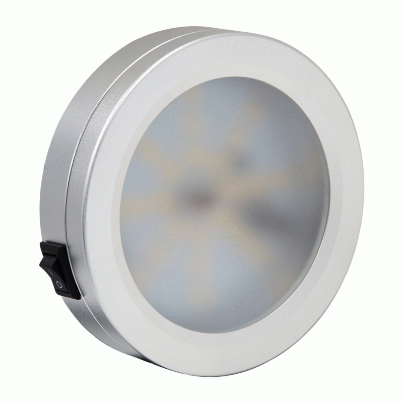 Metra Interior Light – LED, 24 LED, 3.5 Inch Diameter, White, 10 to 30 Volt DC, 436 Lumens, 72 Watt, Flood Beam, Surface Mount – ML-CLWHT