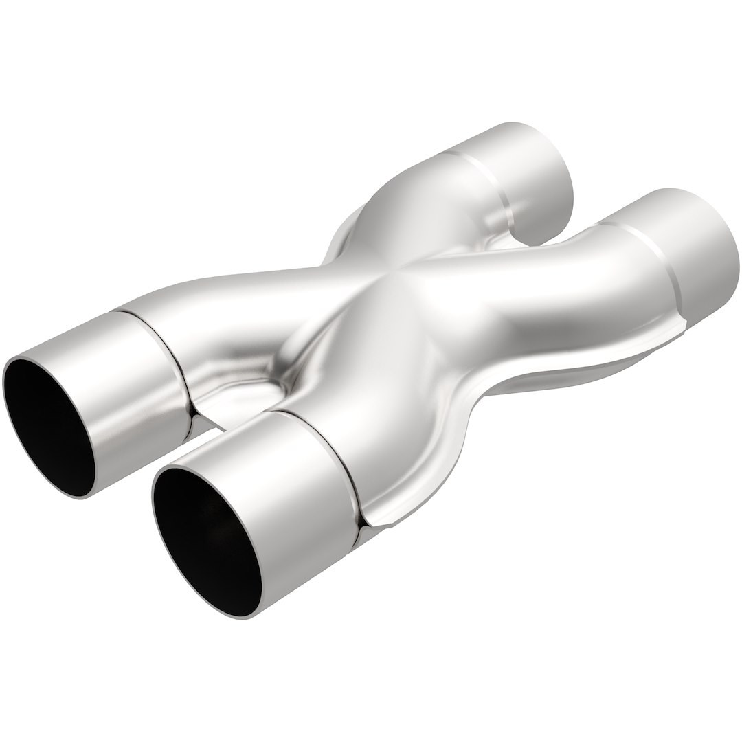 MagnaFlow Exhaust Crossover Pipe, X-Pipe, Stainless Steel, 2-1/2 Inch Diameter Inlet, 2-1/2 Inch Outlet Diameter, 12 Inch Length – 10791