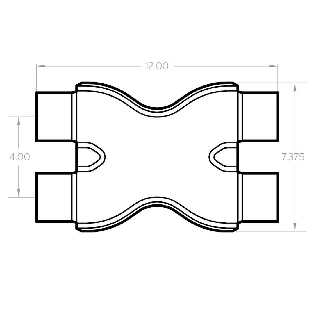 MagnaFlow Exhaust Crossover Pipe, X-Pipe, Stainless Steel, 2-1/2 Inch Diameter Inlet, 2-1/2 Inch Outlet Diameter, 12 Inch Length – 10791