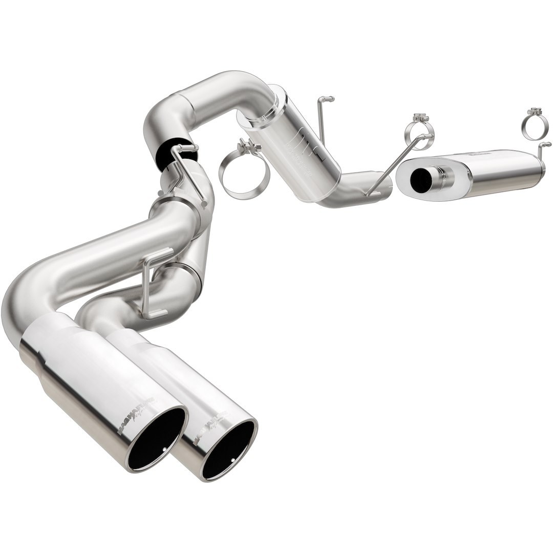 MagnaFlow Exhaust System Kit, Performance Cat-Back System, Stainless Steel, With Muffler, 4 Inch Pipe Diameter, Single Exhaust with Dual Exit – 15333