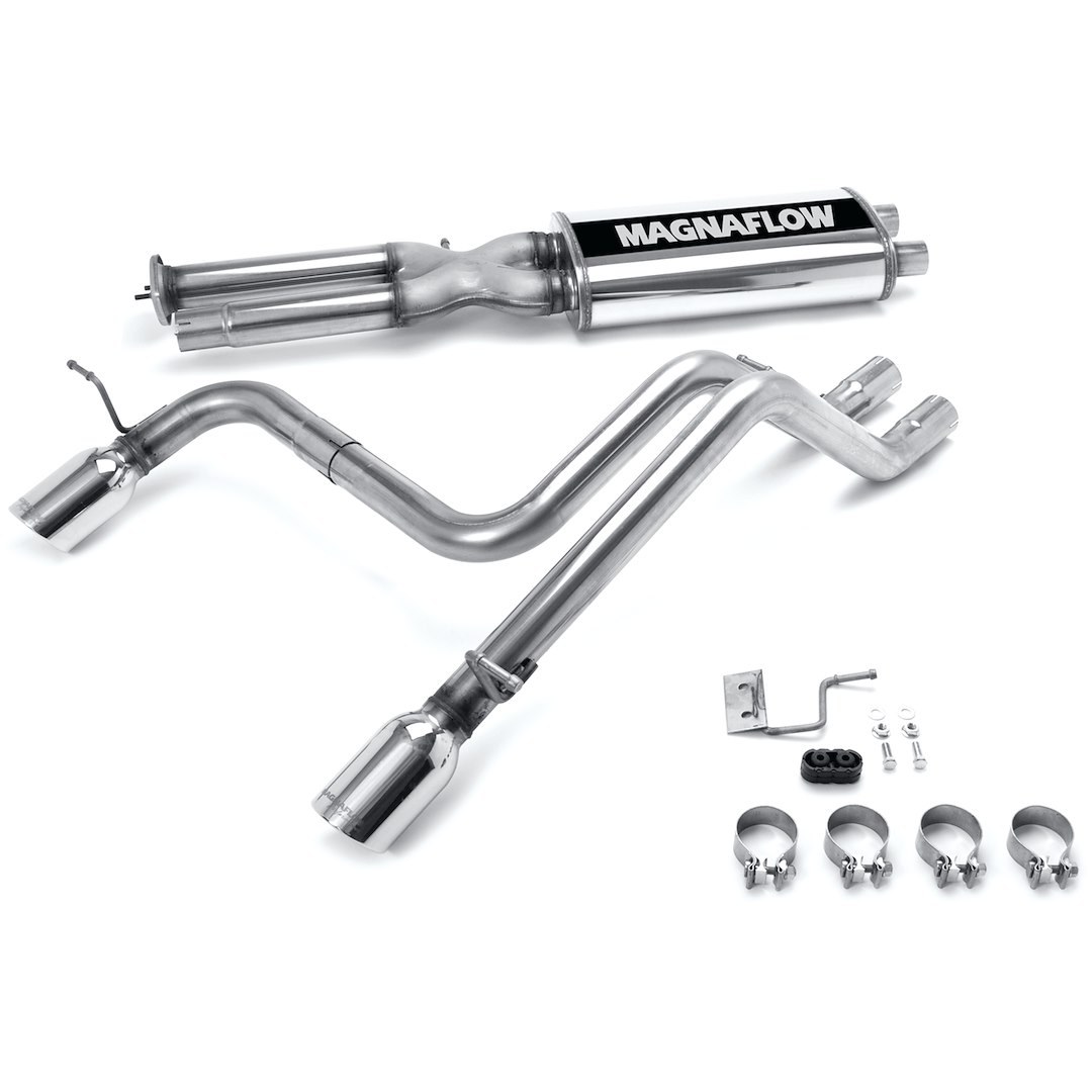 MagnaFlow Exhaust System Kit, Exhaust System Kit Cat-Back System, Stainless Steel, With Muffler, 3 Inch to 2-1/2 Inch Pipe Diameter – 16673