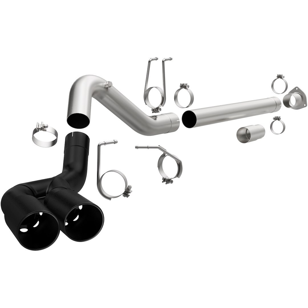 MagnaFlow Exhaust System Kit, Black Series Diesel Particulate Filter (DPF) Back System, Black Coated Stainless Steel, Without Muffler – 17068