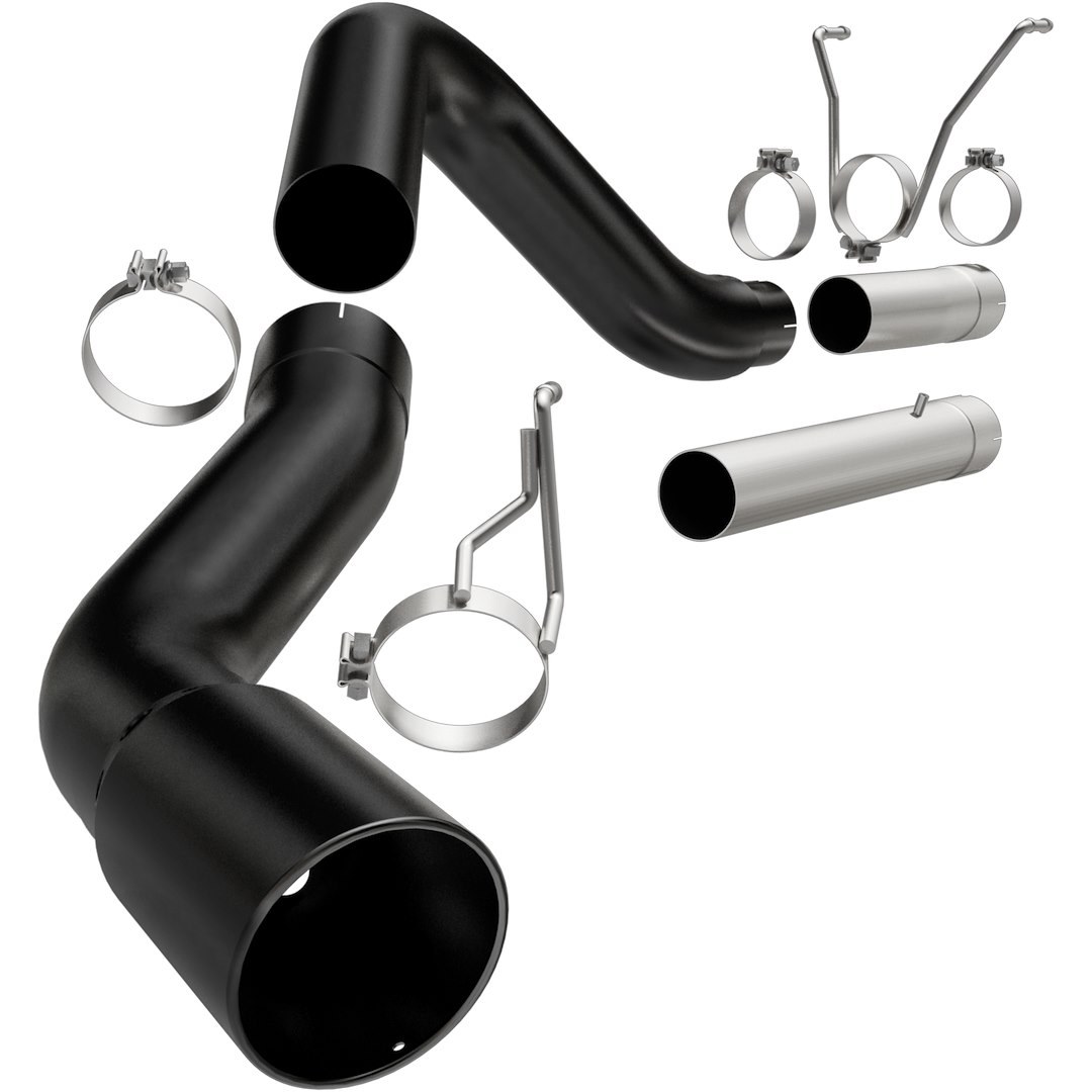MagnaFlow Exhaust System Kit, Black Series Diesel Particulate Filter (DPF) Back System, Black Coated Stainless Steel, Without Muffler – 17069