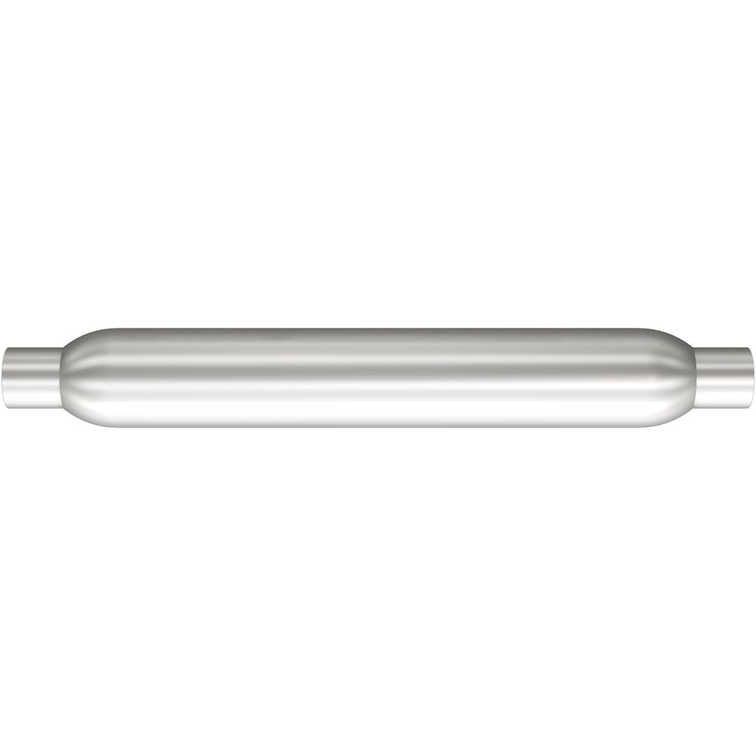 MagnaFlow Exhaust Muffler, 3-1/2 Inch Diameter Aluminized Steel Case, Single 2 Inch Center Inlet, Single 2 Inch Center Outlet – 18124