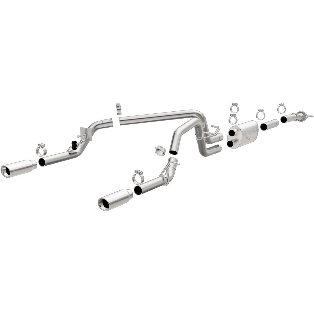 MagnaFlow Exhaust System Kit, Performance Cat-Back System, Stainless Steel, With Muffler, 3 Inch Pipe Diameter, Dual Exhaust with Dual Exit – 19019