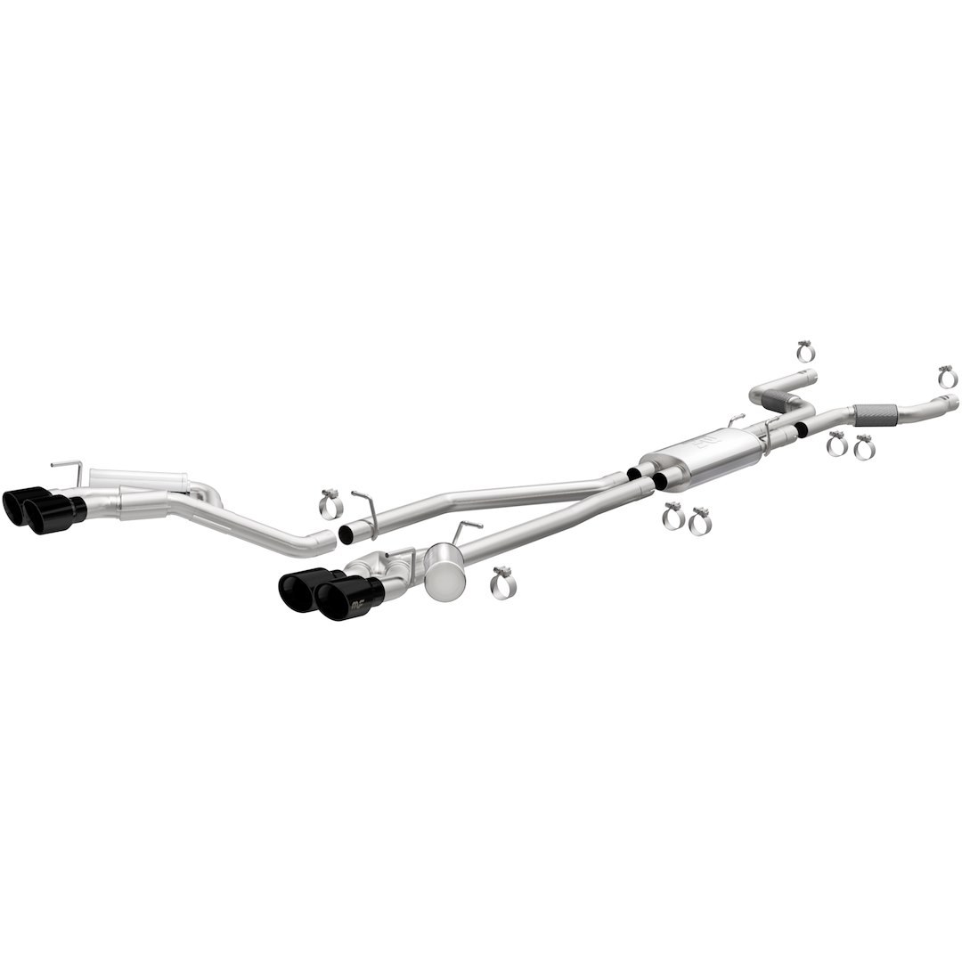 MagnaFlow Exhaust System Kit, Street Cat-Back System, Stainless Steel, With Mufflers, 2-1/2 Inch Pipe Diameter, Dual Exhaust with Dual Exit – 19515