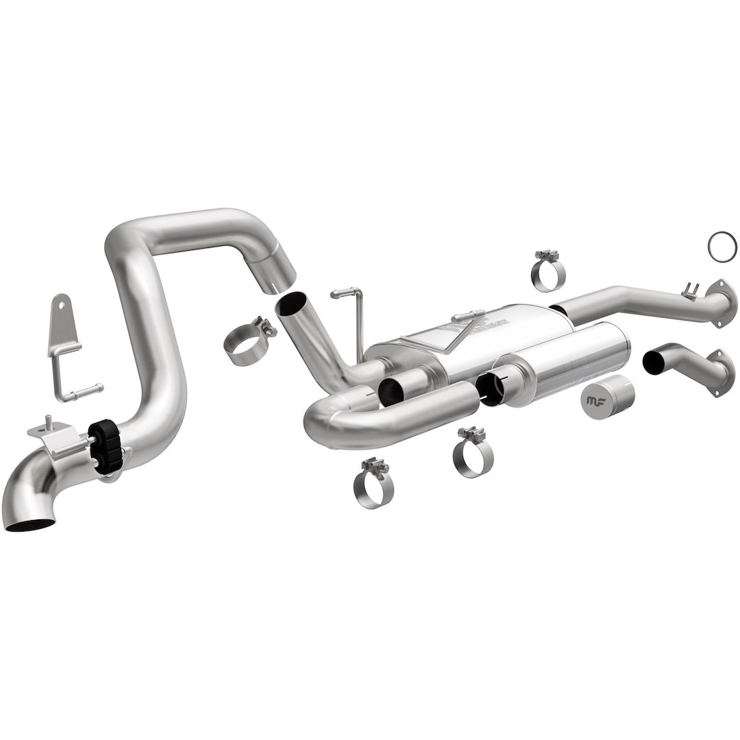 MagnaFlow Exhaust System Kit, Overland Series Cat-Back System, Stainless Steel, With Mufflers, 2-1/2 Inch Pipe Diameter – 19538