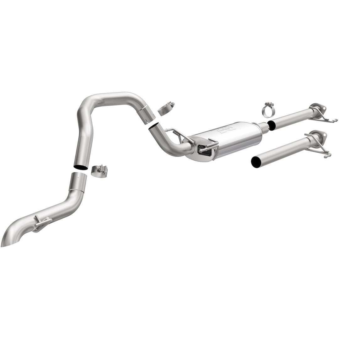MagnaFlow Exhaust System Kit, Overland Series Cat-Back System, Stainless Steel, With Muffler, 2-1/2 Inch Pipe Diameter – 19544